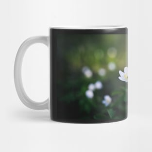 Anemone nemorosa flower in the forest Mug